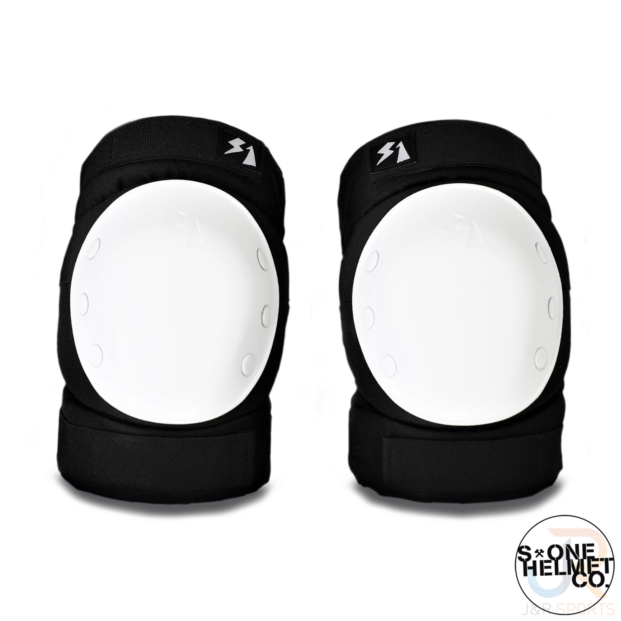 S1 PARK KNEE PADS - BLACK w/ WHITE CAPS - MEDIUM