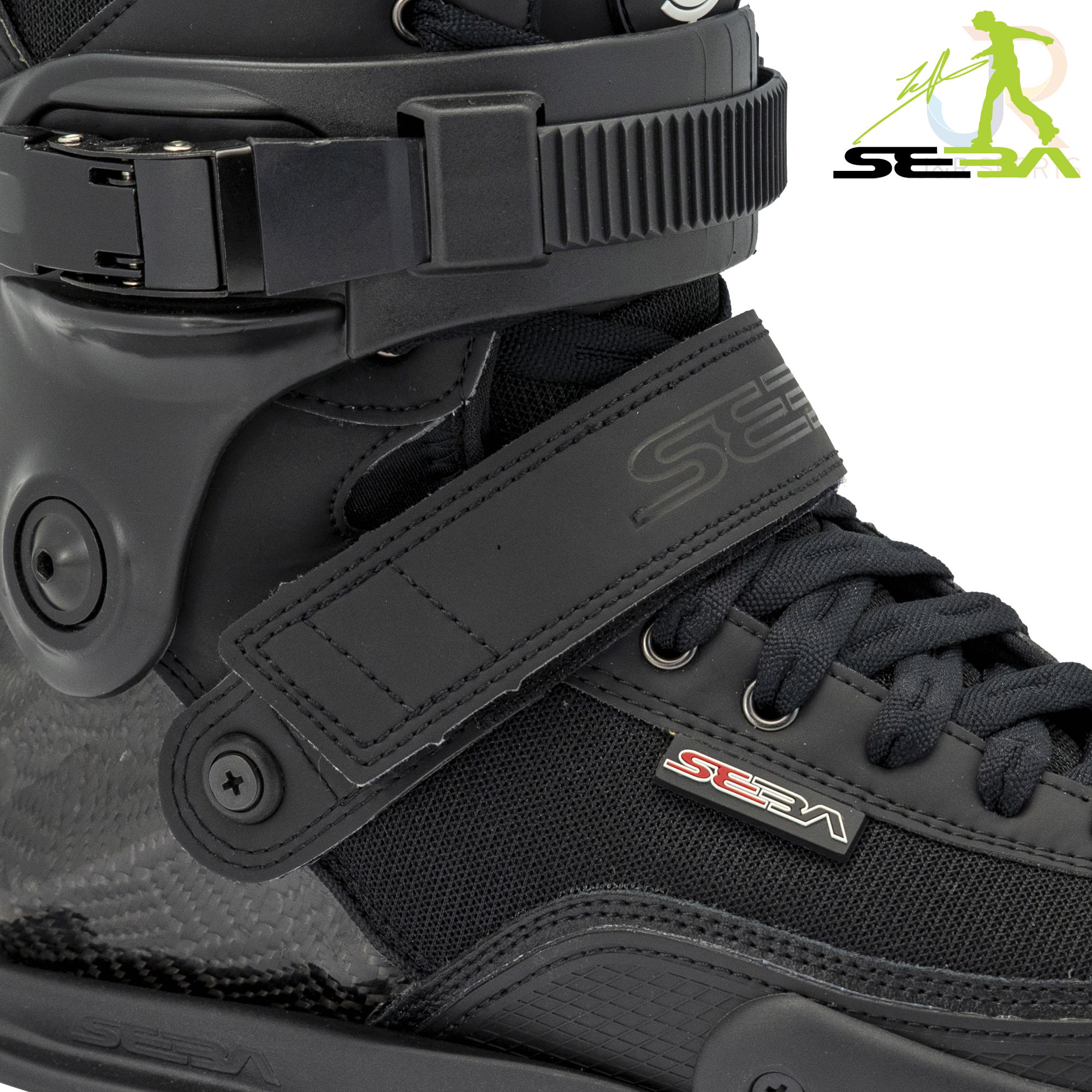 Seba CJ Carbon Boot - Black - Power Strap Detail - SSK-BCJ-BK