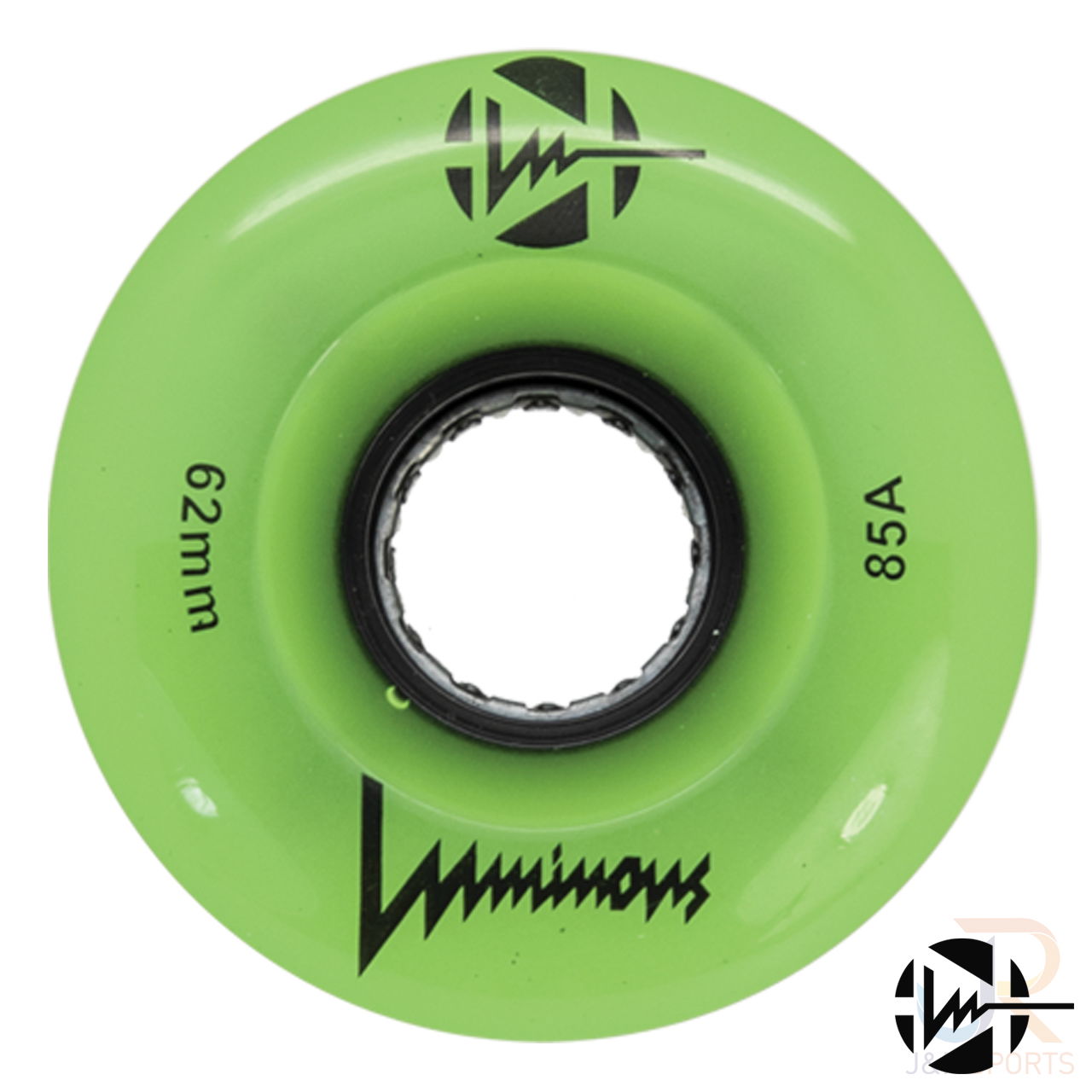 Luminous Quad Wheels - Green Glow 62 85 - Face - LUWLQLU6285GNGW